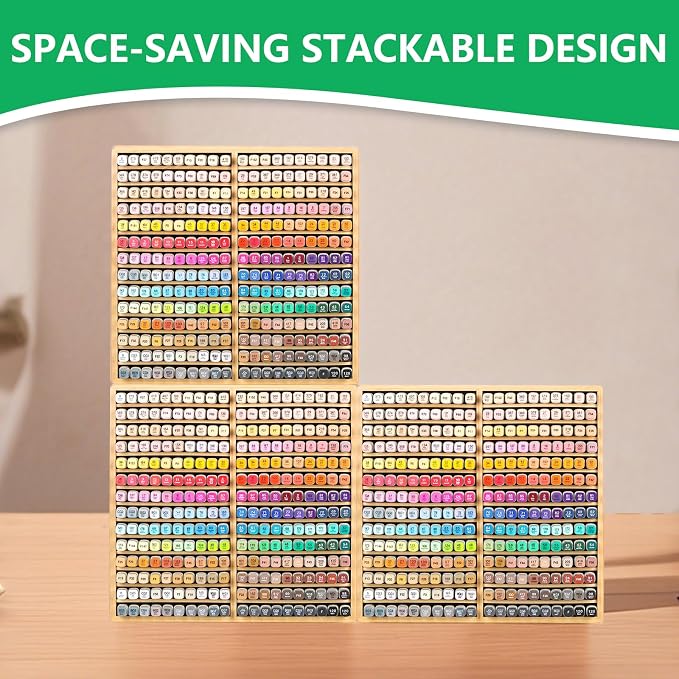 Bamboo Marker Organizer Markers 280pcs Markers Pen Holder Art Supply Pencil Storage Organizer with 28 Compartments All-in-One Marker Storage for Office Home (Holds up to 280pcs Markers) - Image 7