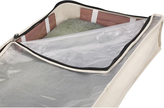 Household Essentials Cedarline Under Bed Storage Bag with Heavy‑Duty Cotton Canvas and Durable 3‑Sided Zipper, Natural Finish - Image 7