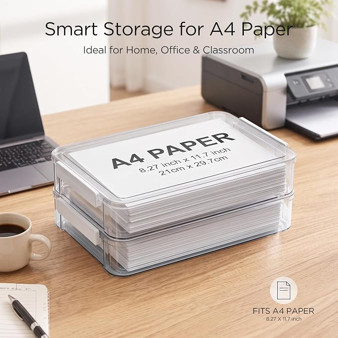 Citylife 2Packs 6 Qt Clear Paper Storage Box with Lids,Plastic Project Case | Stackable File Organizer with Latches for Letter Size Documents, Crafts, Photos and Office Supplies,Sensory Activities - Image 10