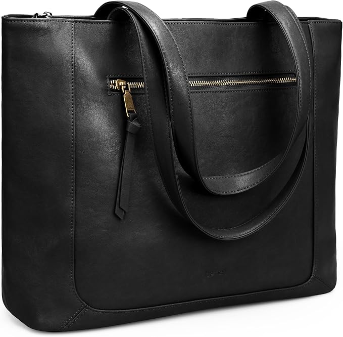 befen Genuine Leather Tote Bag for Women, Large Work Tote Bag with Zipper Leather Purse and Handbags with 15.6" Compartment by befen-
