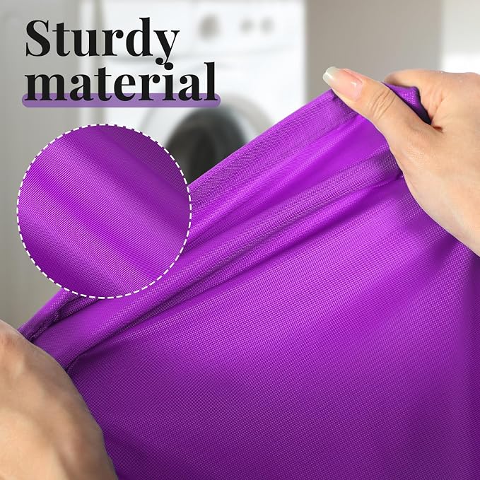 Woanger 12 Pack 28 x 45 Inch Extra Large Laundry Bags Bulk, Purple | Washable Polyester, Drawstring Closure, For Clothes and Bedding, Foldable for College Dorms, Hotels, Camping and Travel - Image 3
