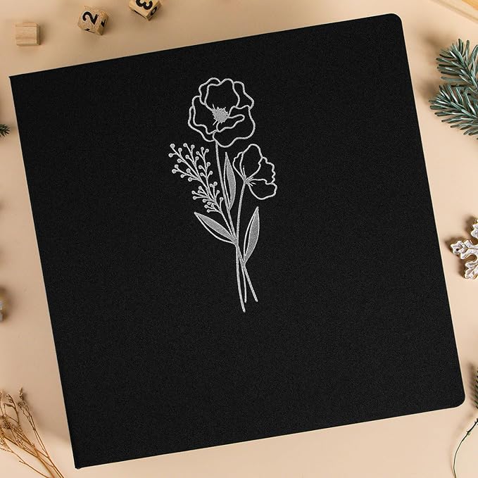 Lanpn 12x12 inch Scrapbook Photo Album, Linen Cover Archival Acid Free Top Load 3 Ring Binder Folder Photo Book 12 x 12 with 30 Plastic Sleeves 60 Pages (Black) - Image 6
