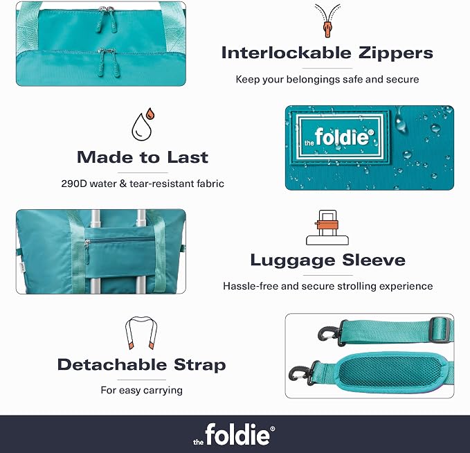The Foldie Foldable Travel Bag for Women - 40L Weekender Bag with Multiple Pockets - Carry On Expendable Travel Bag - Image 5