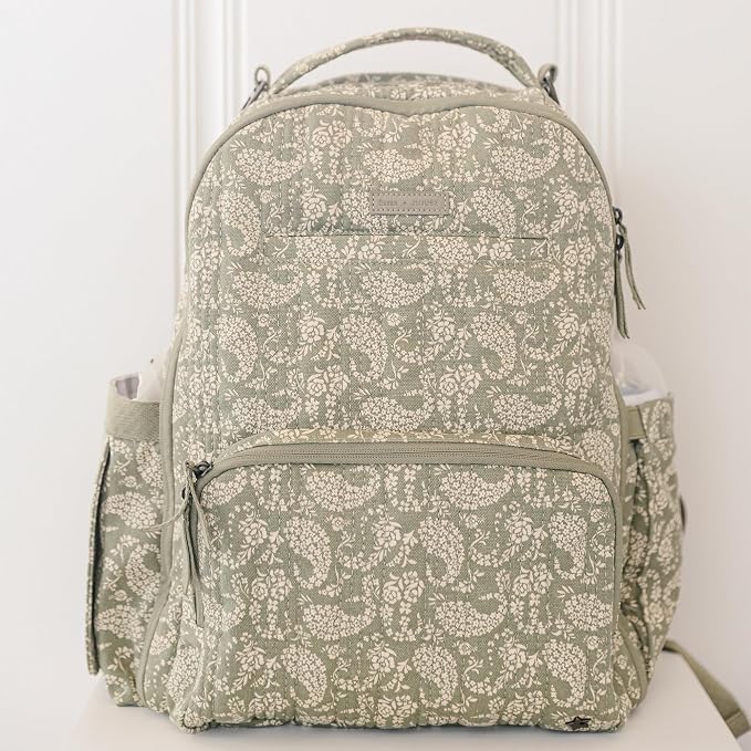 JuJuBe x Sazan Hendrix - New Classic Diaper Bag Backpack with Portable Changing Pad, Stroller Straps, Large Travel Backpack for carrying Baby Bottles, Wipes, Diapers, Pacifiers, Paisley Floral - Image 3