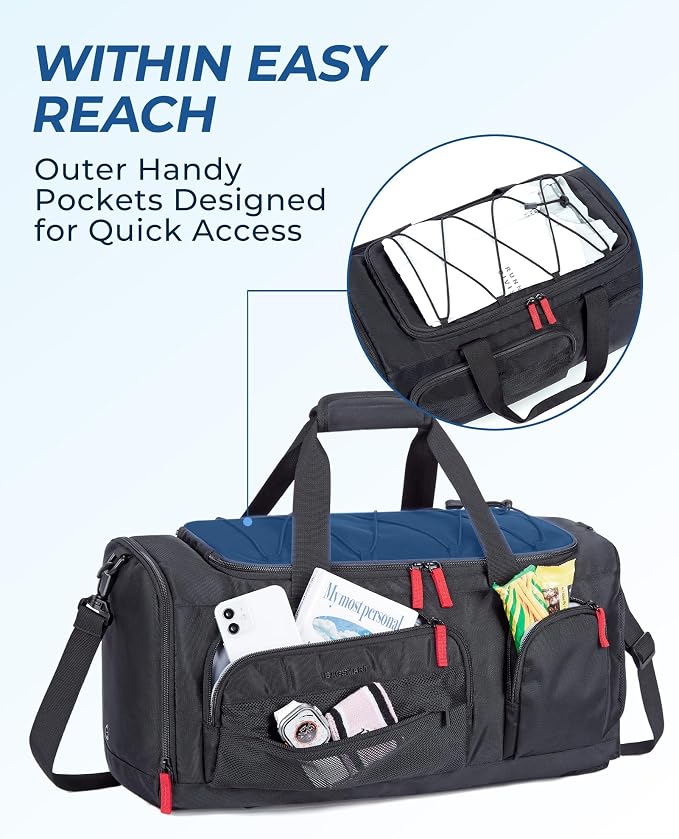 BAGSMART Gym Bag for Men, Athletic Sports Backpack Travel Hiking Duffel | 3-In-1 Gym Bag for Travel Clothes & Padded 13.3" Laptop, with Waterproof Wet Pocket & Shoe Compartment for Travel Camping - Image 8
