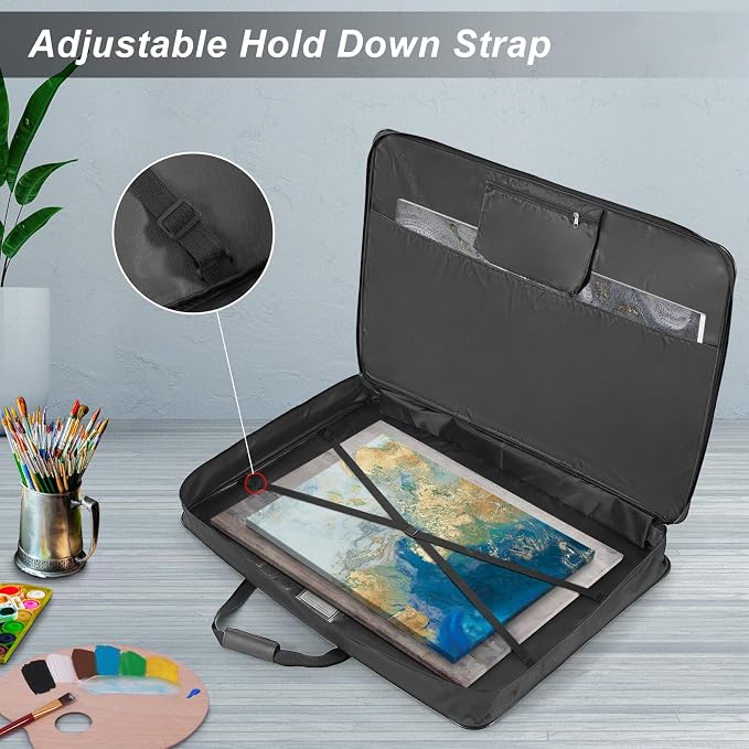 Premium Art Portfolio Case - 32" x 42" - Soft Sided - Foldable - Waterproof & Tear Resistant - Artwork, Photography, Sketch, LCD, Monitor, Solar Panel - Shoulder Straps & Handles - Image 4