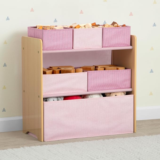 Delta Children - GapKids 6 Bin Toy Organizer - Greenguard Gold Certified, Blush Pink - Image 2