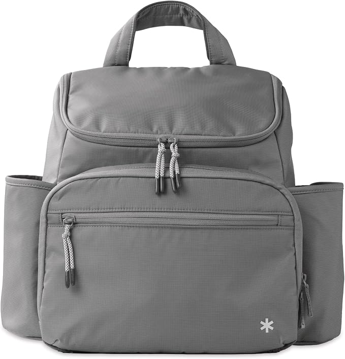 Skip Hop Diaper Bag Backpack with Portable Changing Pad Adjustable Pocket for 30 oz. Tumblers 9 Total Pockets Insulated Packing Cubes Luggage Sleeve & Stroller Straps Fits a 14” Laptop Forma Next Grey by Unknown