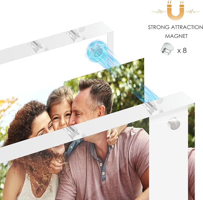 2.5x3.5 Acrylic Picture Frame 6 Pack, 20mm Thick, Tabletop Display | Double-Sided Transparent Magnetic Frameless Photo Frame, for Photos, Fits Home, Office - Image 4