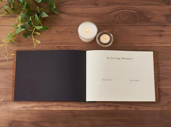 Aspen Studio Funeral Guest Book with Signing Pen in Loving Memory Wooden Funeral Guest Book for Memorial Funeral Service with Signing Pen for Funeral Reception - Image 5