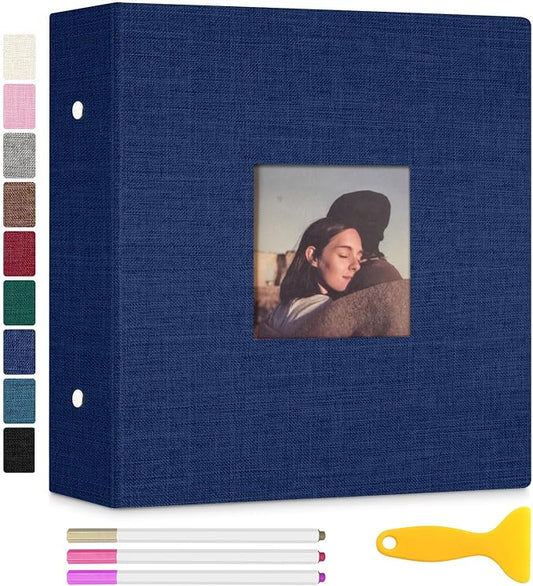 Zesthouse 18 In Photo Album Self Adhesive with Picture Display Window, 3-Ring Scrapbook Albums 60 Pages Holds 10x12 8x10 5x7 4x6 Photos, DIY Photo Book Ideal Gift for Family Wedding Baby by Zesthouse