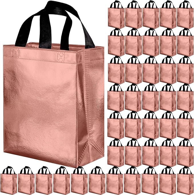 BLEWINDZ 100 Medium Reusable Gift Bags with Handles - Ideal Party Favors & Shopping Bags (10 Colors) by BLEWINDS
