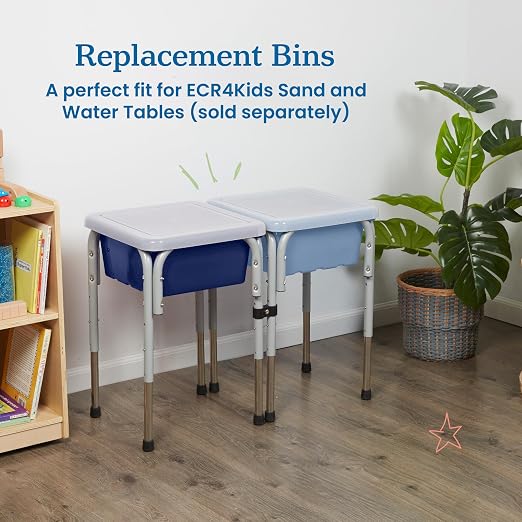 ECR4Kids Stackable Square Bins with Non-Snap Lids, Multipurpose Organization, Navy, 2-Pack - Image 5