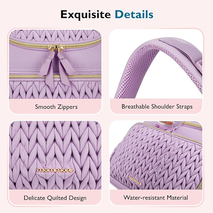 mommore Diaper Bag Backpack, Stylish Mini Travel Bag with Changing Pad | Insulated Pockets & Stroller Straps; small diaper backpack, compact maternity bag for baby essentials, hospital & daily work - Image 6