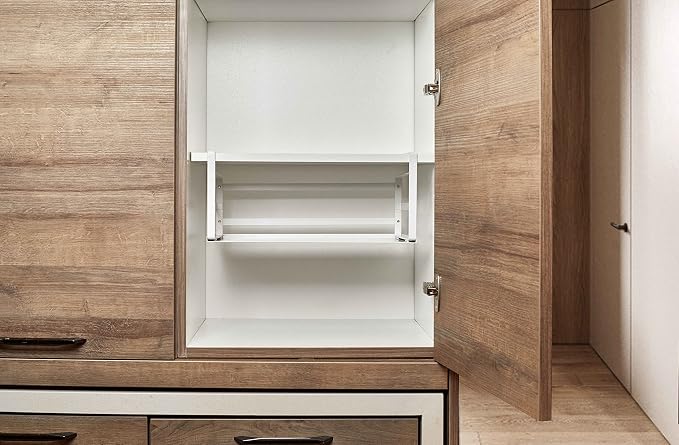 Nxconsu Under Shelf Basket 2 Pack, Cabinet Storage Organizer, 16.1" White | Solid Metal Bottom Holds Up to 30 lb with No Drilling for Kitchen Cupboard Pantry Bookshelf Closet Laundry and Bath - Image 7