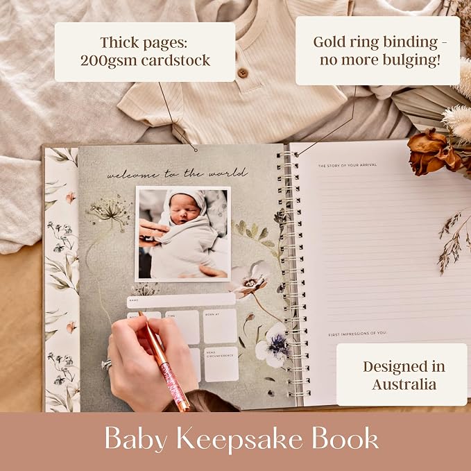 Pregnancy Journal & Baby Memory Book Bundle – Baby Book Keepsake for Expecting Moms, Newborn Milestones & First Year Moments – Baby Gift for Baby Showers & New Parents (Girl) - Image 8