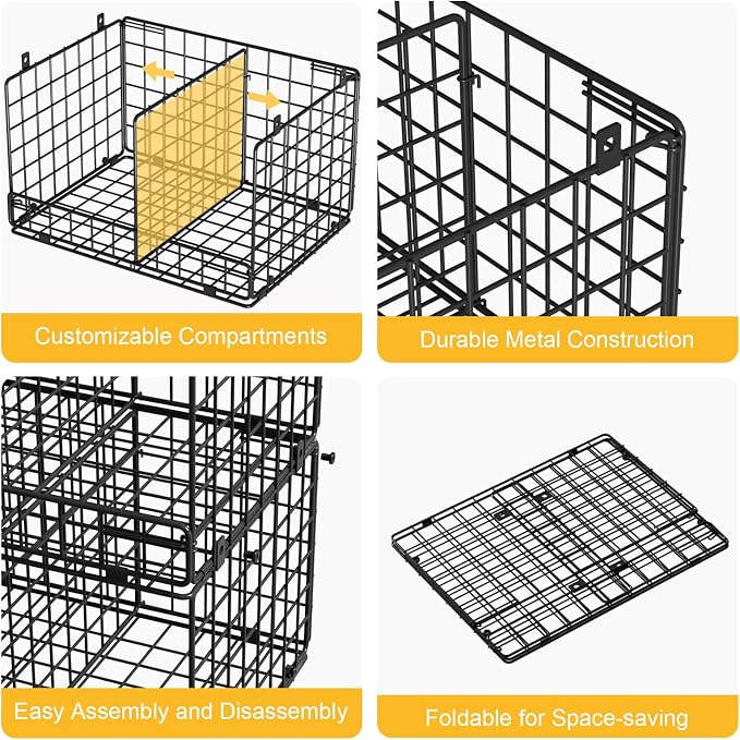 VyGrow 5 Tier Hanging Closet Organizer with Adjustable Dividers, Heavy-Duty Storage Shelves for Clothing, Kitchen, Laundry Room, Extra Large Baskets, 15.7" W x 11.8" D x 51" H, Black - Image 5