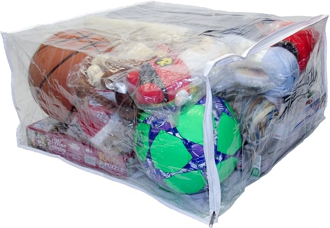 5-Pack Jumbo Heavy Duty Vinyl Zippered Storage Bags (Clear) for Sweaters, Blankets, Comforters, Bedding Sets and Much More! (23" x 23" x 12", 27.5 Gallon) - Image 2