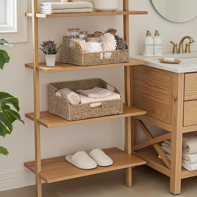 StorageWorks Pantry Baskets for Organizing, Seagrass Storage Baskets,2-Pack | Large Seagrass Baskets, Wicker Storage Baskets for Shelves,Pantry Organizers and Storage,Handwoven Wicker Baskets for Storage - Image 5