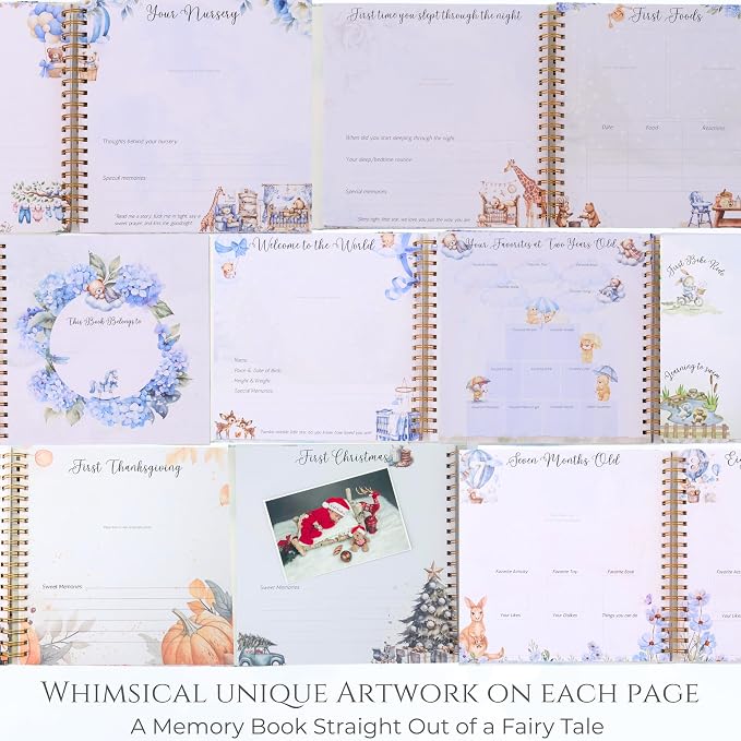 Luxury Baby Boy Memory Book Set – Keepsake Journal & Milestone Album from Pregnancy to Age 5 with Premium Gift Box, Storage Pouch & Keepsake Envelope – Baby Shower & Newborn Gift - Image 7
