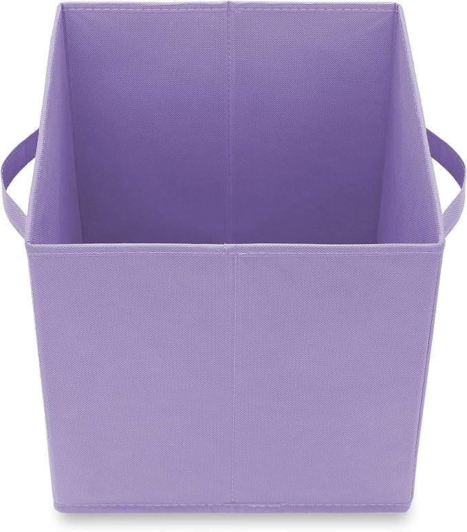 Casafield Set of 12 Collapsible Fabric Cube Storage Bins, Lavender - 11" Foldable Cloth Baskets for Shelves, Cubby Organizers & More - Image 4