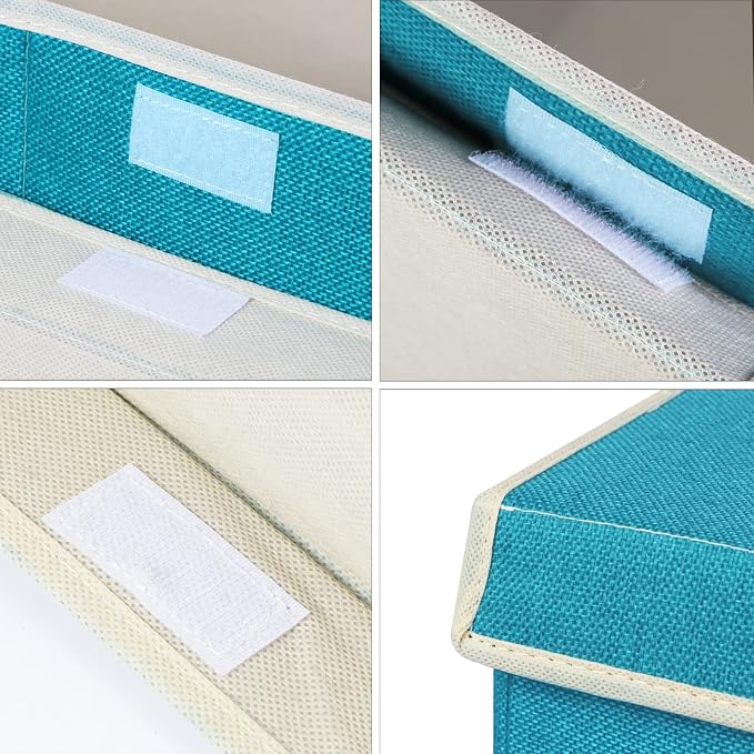 Large Toy Box Chest Storage with Flip-Top Lid, Kids Toy Storage Bin Boxes | Toy Chest with Rivets Handles for Kids, Boys, Girls, Nursery, Playroom, Living Room, Bedroom, 25"x 13" x 16" (Linen Teal) - Image 6