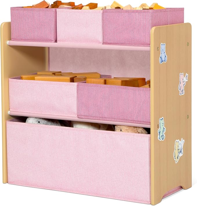 Delta Children - GapKids 6 Bin Toy Organizer - Greenguard Gold Certified, Blush Pink - Image 6
