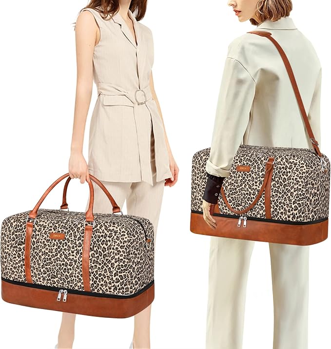 Weekender Bags for Women, 21" Weekender Travel Bag, Travel Duffle Bag with Shoe Compartment Carry on Overnight Duffel Bag for Weekend Travel Business Trip, 3PCS | 3PCS Carry On Overnight Large Duffel Bag with Crossbody Bag and Toiletry Bag for Weekend ... - Image 2