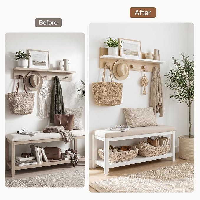 StorageWorks Wicker Baskets for Storage, Storage Baskets for Decor | Wicker Storage Baskets for Shelves, Baskets with Wooden Handles, 2-Pack Gifts Basket for Home Decor, Hand-Woven Basket - Image 6