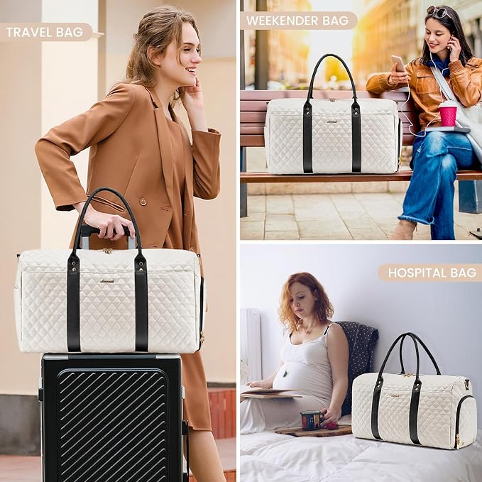 LOVEVOOK Travel Duffle Bag,Weekender Bags for Women Overnight Bag with Shoe Compartment, Carry on with Toiletry Bag,Duffel Bag with Wet Pocket,Hospital Bags for Labor and Delivery - Image 5
