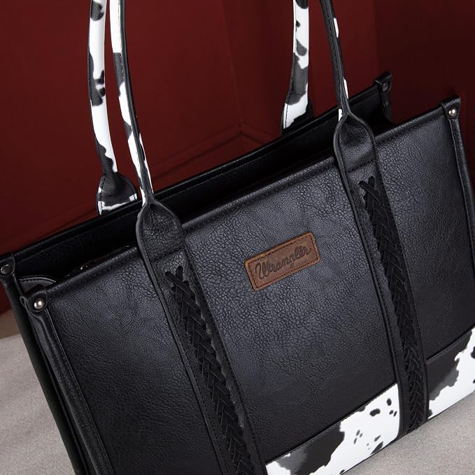 Montana West × Wrangler Tote Bag for Women Western Cow Print Purse Designer Top Handle Handbags - Image 4