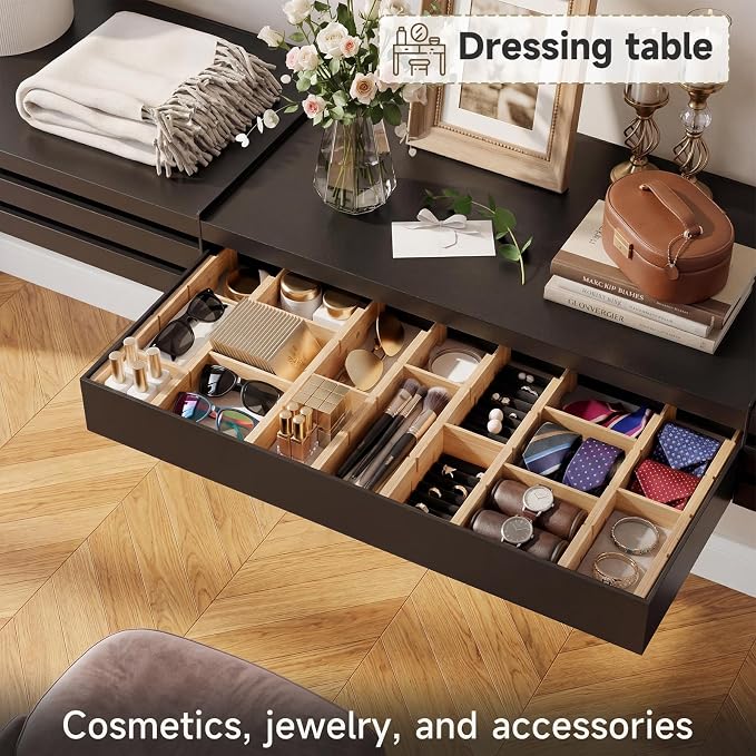 Bamboo Drawer Dividers, Expandable Kitchen Drawer Organizer | Include 4 Dividers, 4 Small Inserts and 4 Medium Inserts for Home, Office, Dressers - Image 8