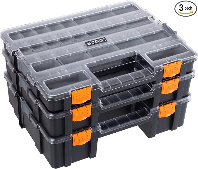 Stalwart Tool Box Organizer - 3-in-1 Portable Small Parts Organizer, Gray by Stalwart