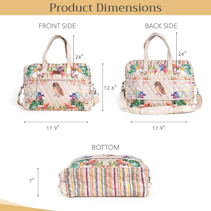 Maison d' Hermine Weekender Bags for Women Cotton Quilted Duffel Overnight Luggage Weekend Bag for Men Gym Gifts Travel | Overnight Luggage Weekend Bag for Men Gym Sports Gifts Duffle bag Business Travellers Trip Spring Summer - Image 6