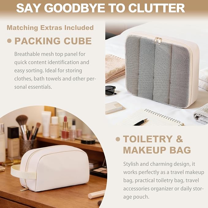 Large 3-in-1 Leather Duffle Bag for Travel Weekender Overnight Hospital Gym Bag for Men & Women, Carry On Airline Approved Personal Item Duffel Garment Bag Luggage with Shoe Compartment & Toiletry Bag - Image 2