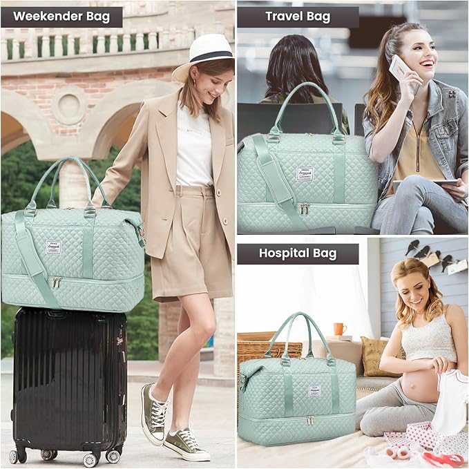 LOVEVOOK Travel Duffle Bag,Weekender Bags for Women with Shoe Compartment，Carry on Overnight Bag with Toiletry Bag,Gym Duffel Bag with Wet Pocket, Hospital Bags for Labor and Delivery - Image 7