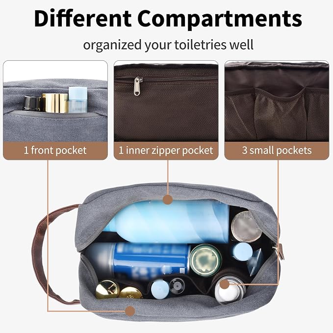 Litvyak 50L Canvas Duffle Bag for Travel Weekender Gym Overnight Carry-on | Expandable, Eco Certified, Leather Accents, Toiletry Bag Inclued, Travel Weekend Luggage Sports Duffel Bag for Women Men - Image 8