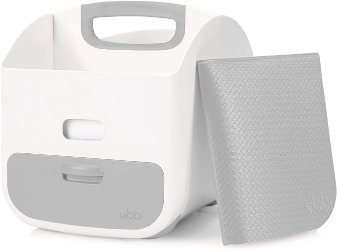 Ubbi Portable Diaper Caddy & Changing Mat, Gray | Baby & Toddler Nursery Changing Station, Diaper Storage, Caddy Organizer, Stores Baby Diapers, Wipes & Changing Essentials by Unknown