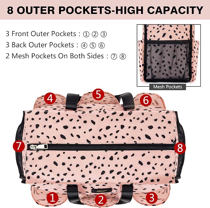IBFUN Utility Tote Bag with 24 Pockets, Large Teacher Travel Tote for Women | Large Work Tote Bag 2pcs with Zipper for Travel Daily School Teacher Nurse, Large Lightweight Laptop Shoulder Bag Handbag - Image 4