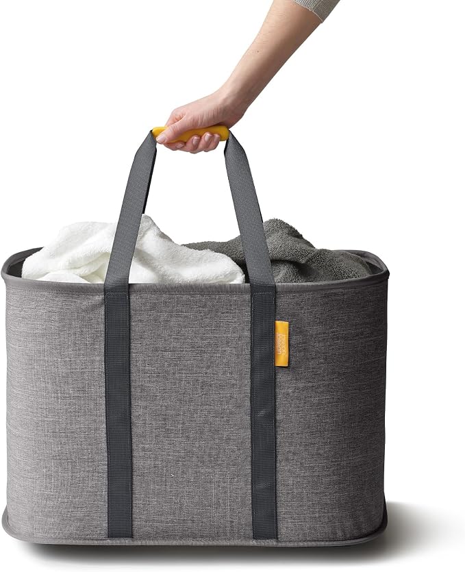 Joseph Joseph Hold-All Max Collapsible 55L/14.5 Gallon Washing Laundry Basket Bag, Durable Fabric, Moisture Resistant, Grey - Image 2