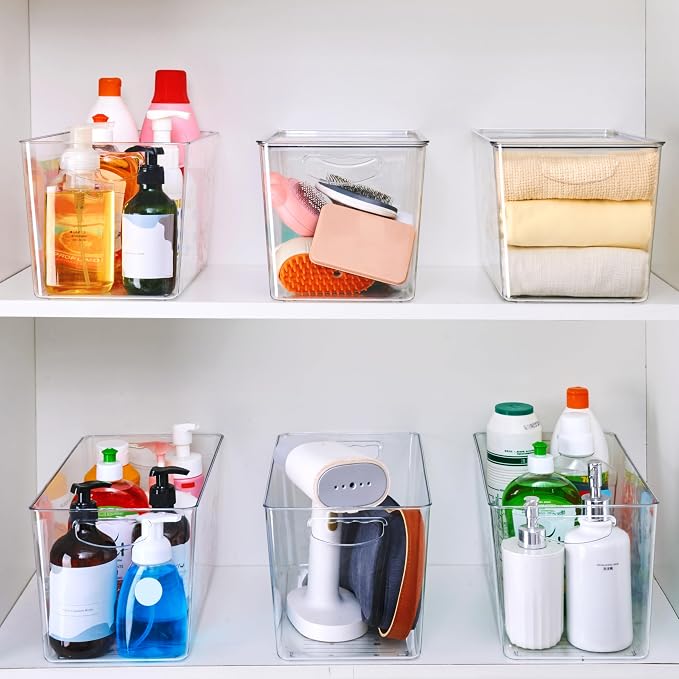 theaoo XLarge Clear Storage Bins with Lids, Stackable Containers, 4 Pack | Pantry Organization And Storage For Kitchen, Fridge, Garage And Cabinets. Clear Design Keeps Items Organized - Image 5