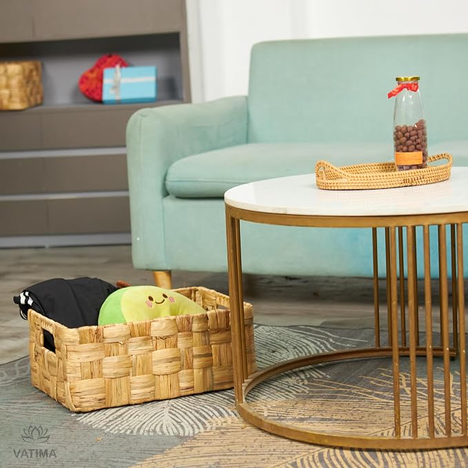 Vatima Jumbo Wicker Storage Basket, Large Hyacinth Organizer, 16.9x12.1x7.1H Inches - Ideal for Home Shelving and Pantry Storage - Image 7