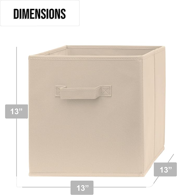 13 Inch Cube Storage Bins - 2 Pack - Large, Dual Handles, Foldable | 13x13 Fabric Bins for Organizing Closet, Clothes and Toys - Image 4