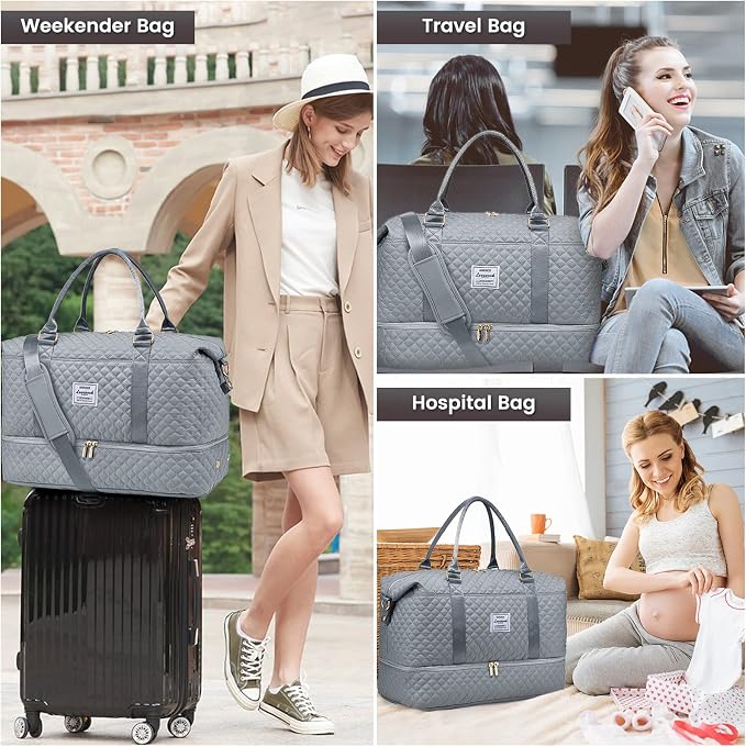LOVEVOOK Travel Duffle Bag,Weekender Bags for Women with Shoe Compartment，Carry on Overnight Bag with Toiletry Bag,Gym Duffel Bag with Wet Pocket, Hospital Bags for Labor and Delivery - Image 6