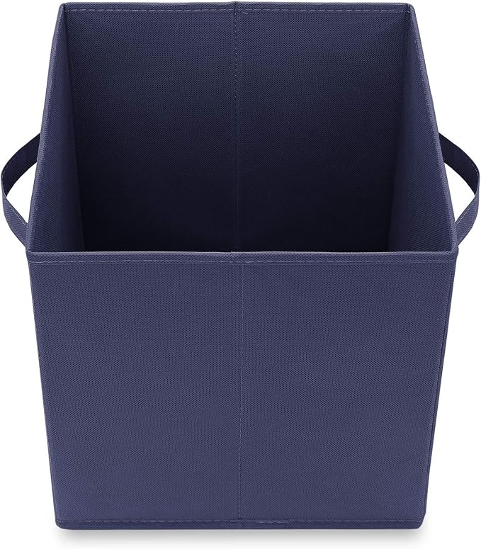 Casafield Set of 12 Collapsible Fabric Cube Storage Bins, Navy Blue - 11" Foldable Cloth Baskets for Shelves, Cubby Organizers & More - Image 4