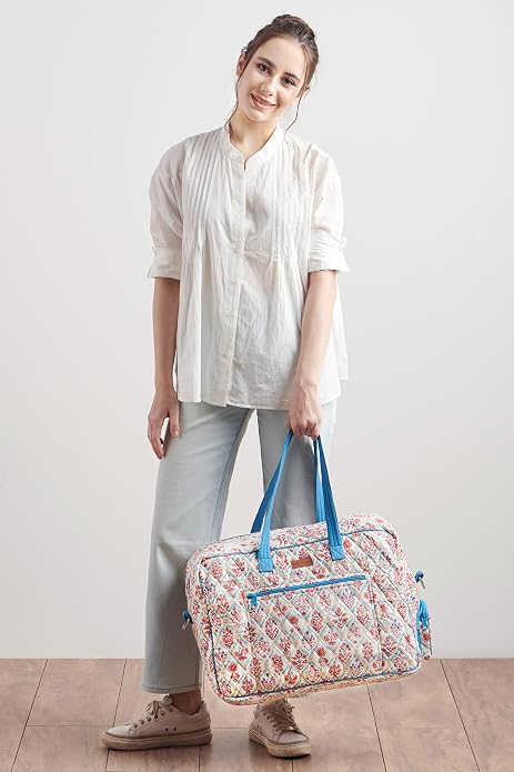 Maison d' Hermine Weekender Bags for Women Cotton Quilted Duffel Overnight Luggage Weekend Bag for Men Gym Gifts Travel | Overnight Luggage Weekend Bag for Men Gym Sports Gifts Duffle bag Business Travellers Trip Spring Summer - Image 8