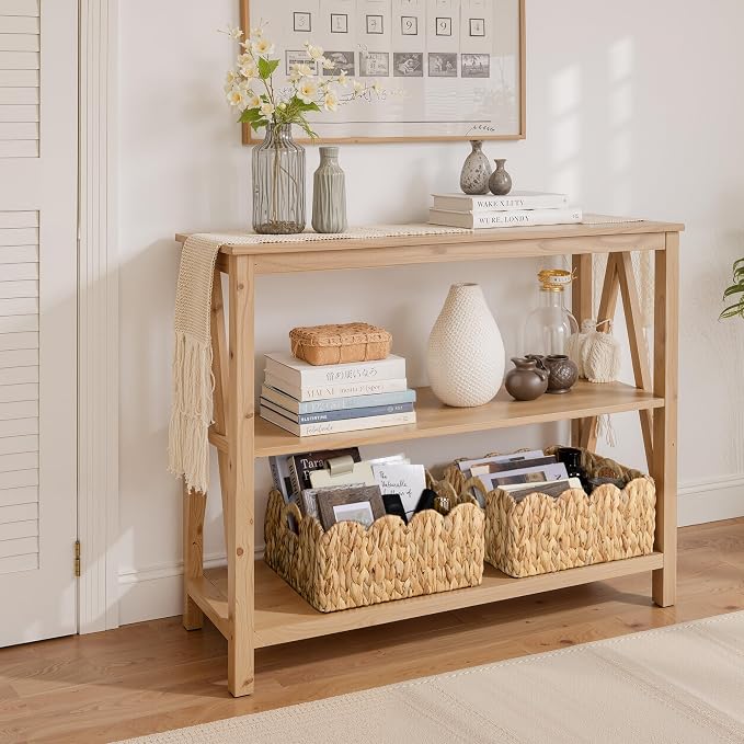 StorageWorks Wicker Baskets for Nursery, Water Hyacinth Scalloped Baskets | Scalloped Wicker Basket for Living Room, Decorative Scalloped Baskets for Storage, Wicker Baskets for Organizing and Decor - Image 6