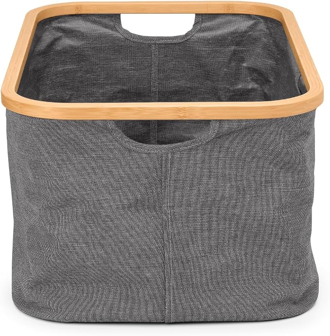 Brabantia - Foldable Laundry Basket 10.6 Gal - Water Resistant Hamper for Wet & Dry Laundry - Storage Basket for Clothes & Linen - Bamboo Rim for Easy Grip - Garment Washing - Pepper Black - Image 3