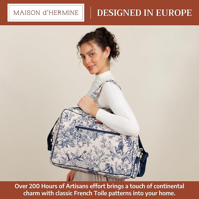 Maison d' Hermine Weekender Bags for Women Cotton Quilted Duffel Overnight Luggage Weekend Bag for Men Gym Gifts Travel | Overnight Luggage Weekend Bag for Men Gym Sports Gifts Duffle bag Business Travellers Trip Spring Summer - Image 4