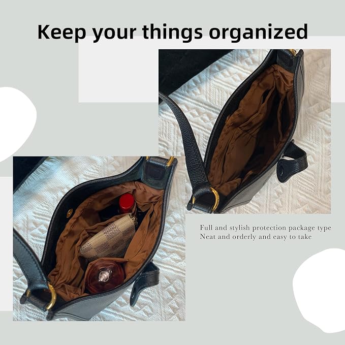 DGAZ Silk Purse Organizer Insert for Evelyne Bag(Gold,TPM) | Soft and Lightweight,Perfect Fit,Multi-pocket Storage,Bag Protector,Luxury Bag Care,Handmade,for Smooth Bag Organizer - Image 4